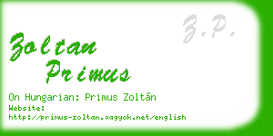 zoltan primus business card