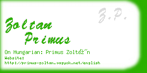 zoltan primus business card